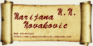 Marijana Novaković vizit kartica